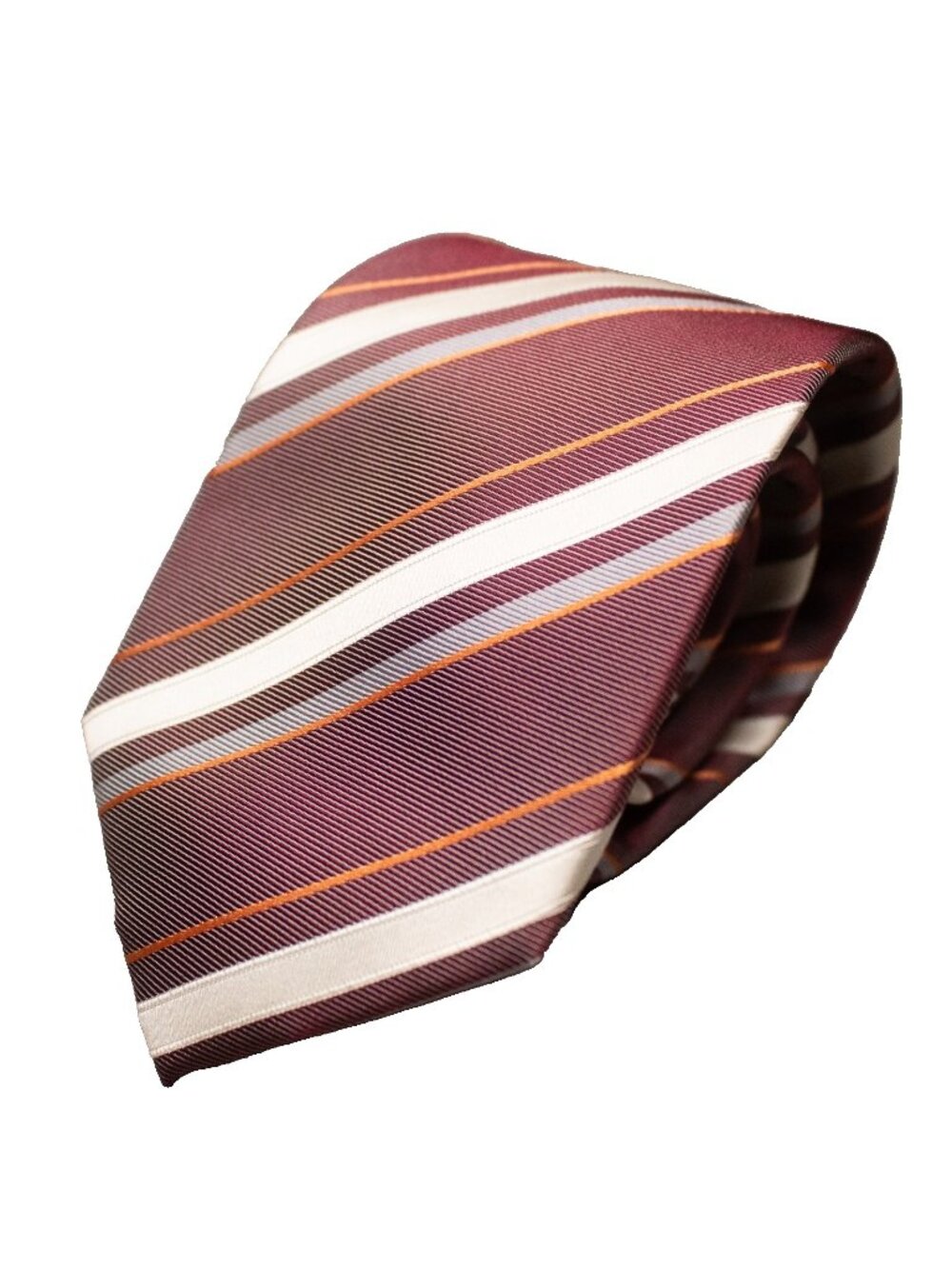 Hugo Boss Tie Purple Striped Pattern 100% Silk Twill 3"